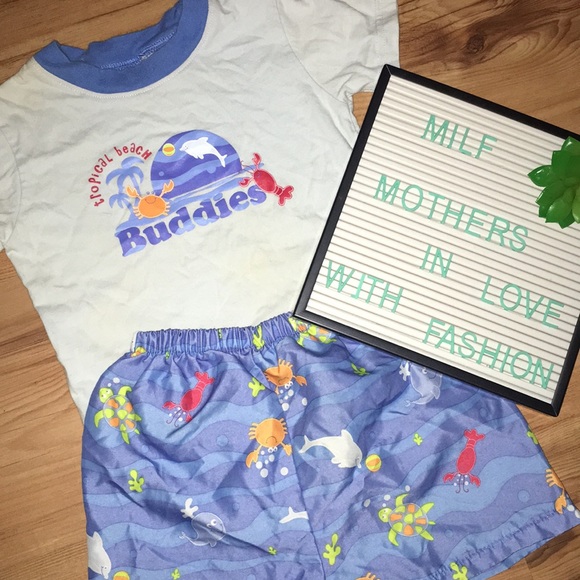 Sea Me Swim 2 piece swim trunks suit & shirt 18 mt - Picture 1 of 5